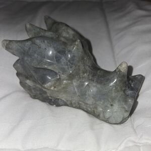 Gray Dragon Head Lab Crystal Sculpture